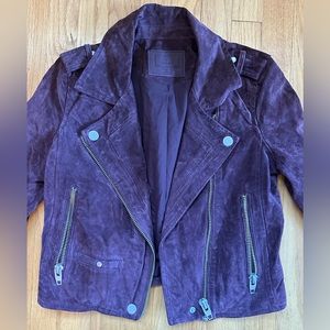 Blank NY Sl8 Plum Suede Leather Jacket
